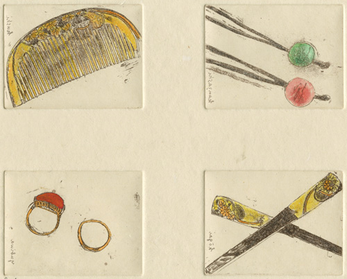 タイトル:櫛、指輪、かんざし、こうがい